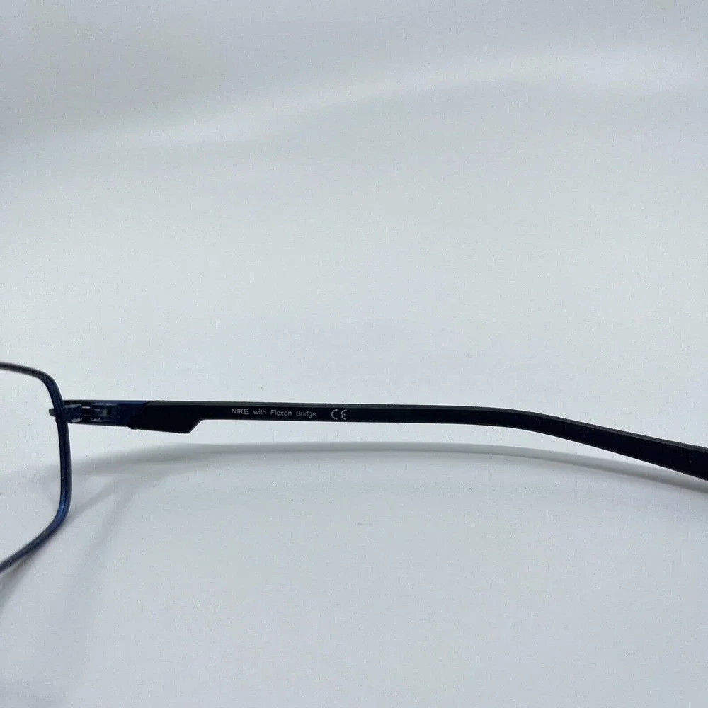 Nike 8031 424‎ Blue Black Metal Rectangular Eyeglasses Frames 54-17-140 H7034